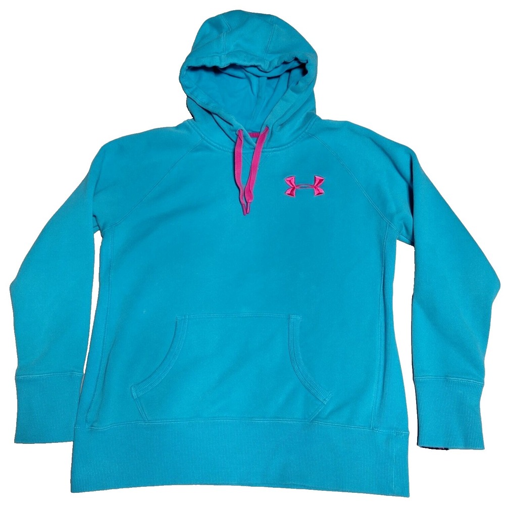 UNDER ARMOUR STORM CHARGED COTTON COLDGEAR Men Small Blue Loose Fit Hoodie